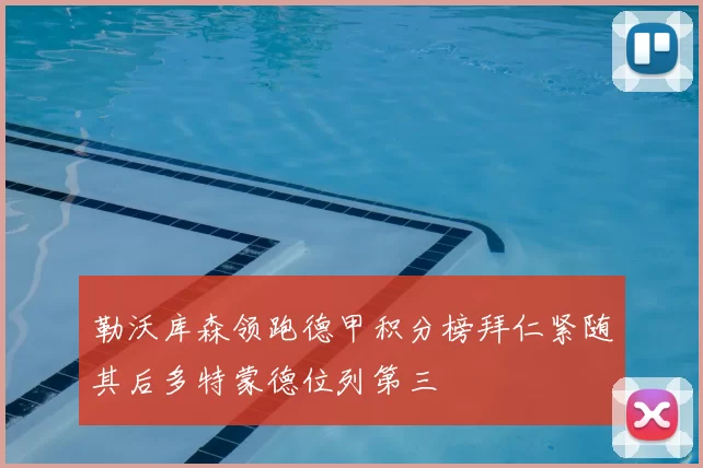 勒沃库森领跑德甲积分榜拜仁紧随其后多特蒙德位列第三